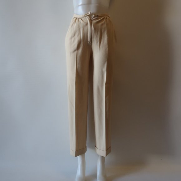SONIA RYKIEL CREAM CUFFED PANTS XS* - Picture 1 of 16